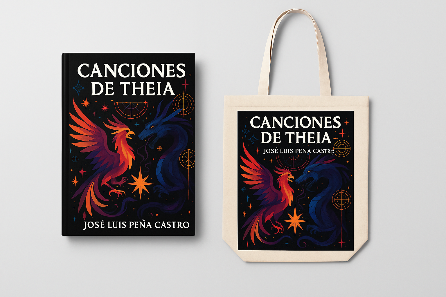 Portada del libro Canciones de Theia por José Luis Peña Castro